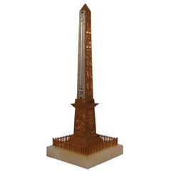 Used 19th C. French Grand Tour Obelisk Of Luxor Thermometer