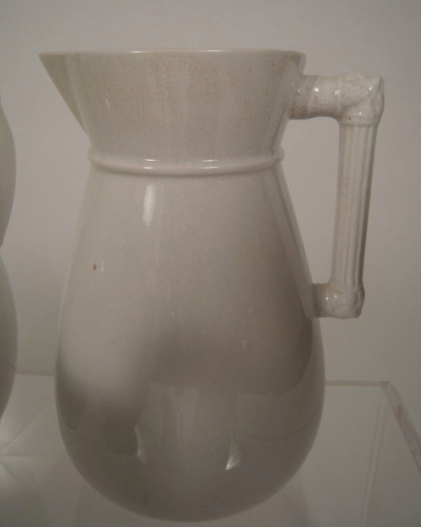 COLLECTION OF 7 19TH C WHITE IRONSTONE PITCHERS 2
