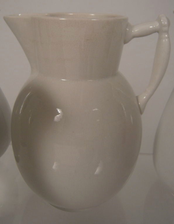 COLLECTION OF 7 19TH C WHITE IRONSTONE PITCHERS 3