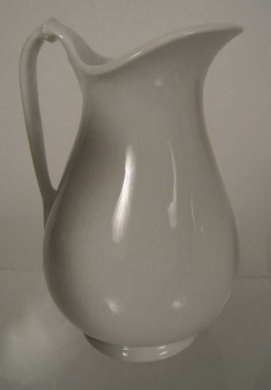 COLLECTION OF 7 19TH C WHITE IRONSTONE PITCHERS 4