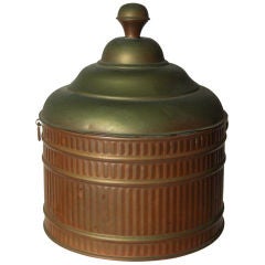 Antique Copper Bucket for Firewood