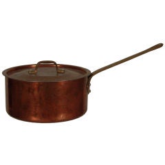 COVERED COPPER SAUCE POT