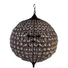 1950s BELGIAN CRYSTAL SPHERE CHANDELIER, 14" x 17"