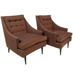 PAIR OF UPHOLSTERED CHAIRS, c. 1950s