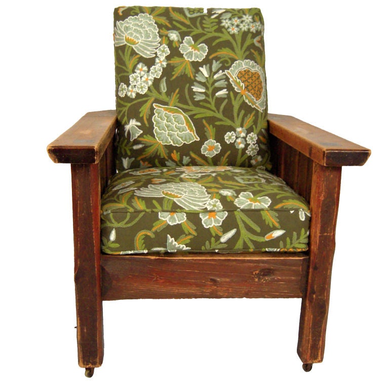 LARGE ARTS AND CRAFTS PERIOD MORRIS CHAIR
