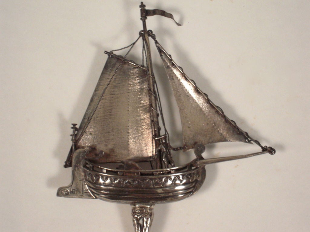 DUTCH SIVER SAILING SHIP FORK