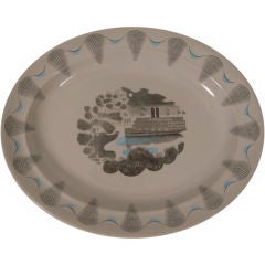 RARE ERIC RAVILIOUS 'TRAVEL SERIES'  STEAM SHIP PLATTER