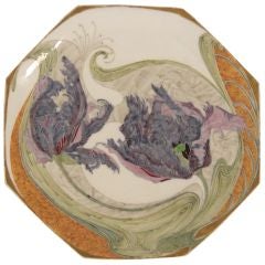 FINE DUTCH ART NOUVEAU PERIOD  PORCELAIN PLATE BY ROZENBURG