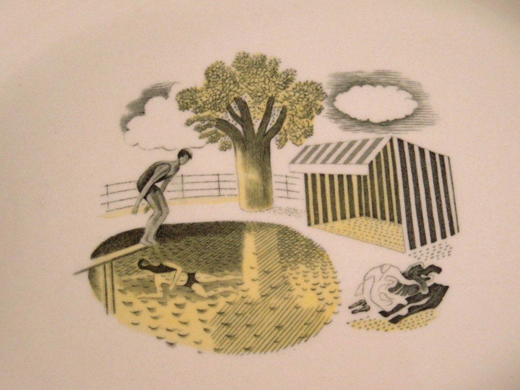 English A RARE ERIC RAVILIOUS 'GARDEN SERIES' PLATTER, 12 3/4