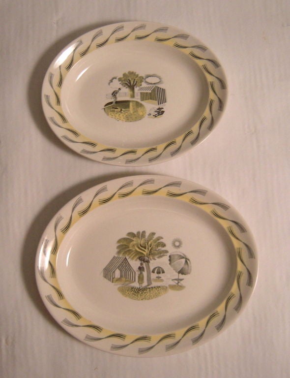 A RARE ERIC RAVILIOUS 'GARDEN SERIES' PLATTER, 12 3/4