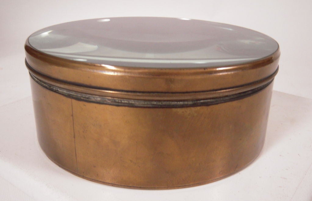 English Large Round Brass Magnifying Glass