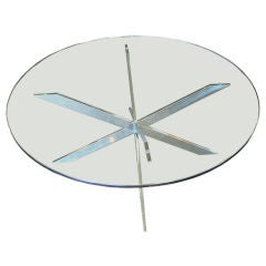 Glass and Chrome Coffee Table by Pace