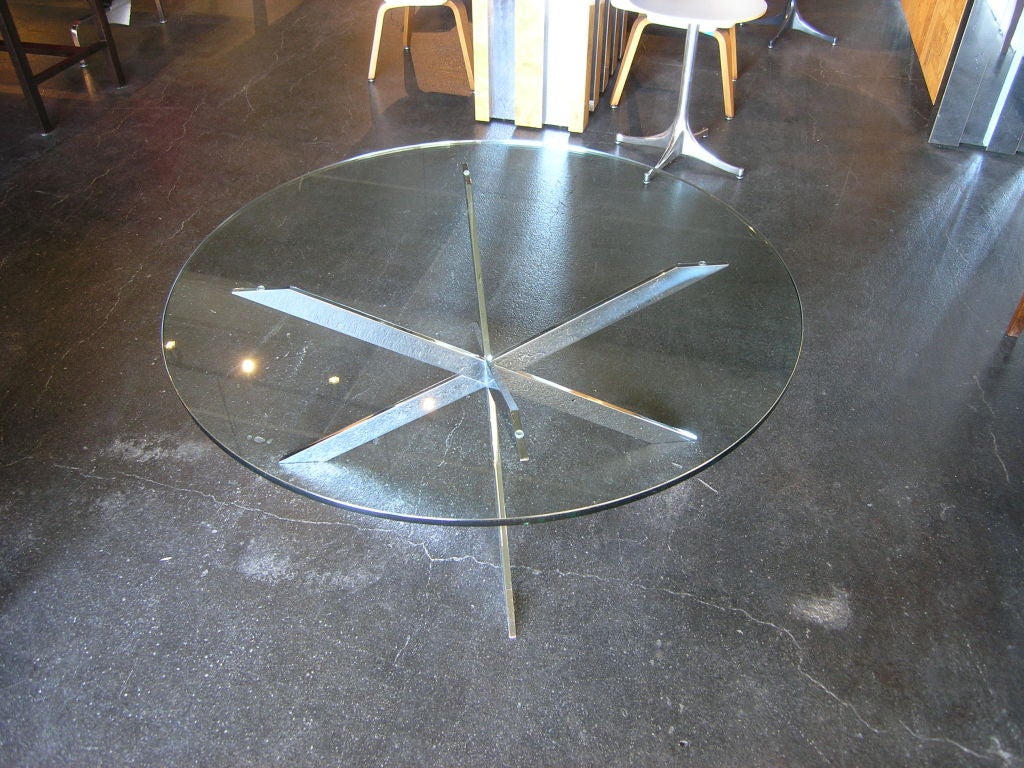 Glass and Chrome Coffee Table by Pace