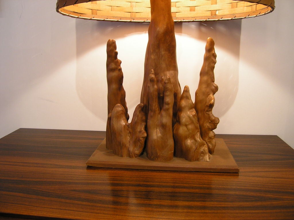 This unique lamp is constructed of a 