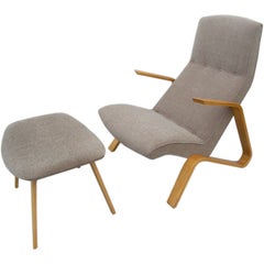 Early Grasshopper Chair with Ottoman by Saarinen for Knoll