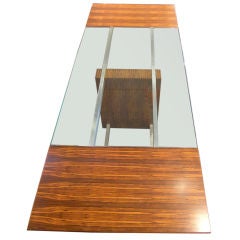 Glass-Top Extension Dining Table by Vladimir Kagan