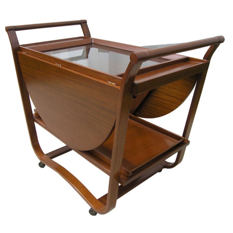 Drop-Leaf Tea Cart on Wheels by Edward Wormley for Dunbar