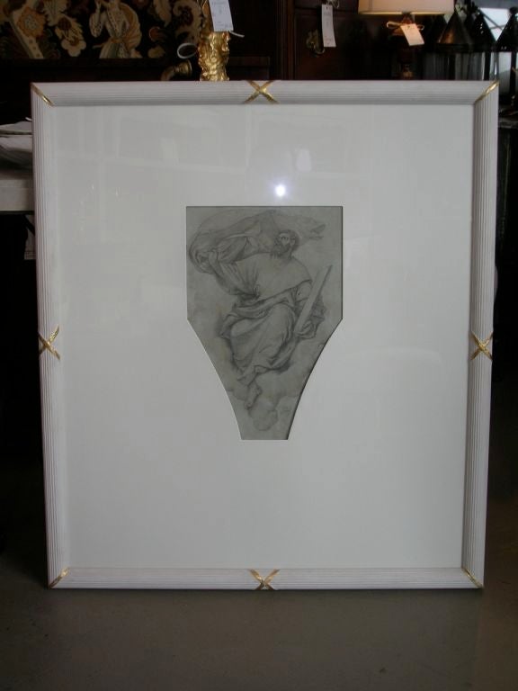 19th Century Continental Pencil Drawing Ceiling Studies