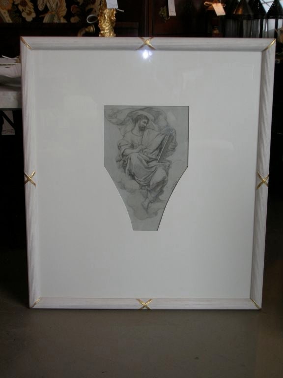 19th Century Continental Pencil Drawing Ceiling Studies In Excellent Condition For Sale In Boston, MA