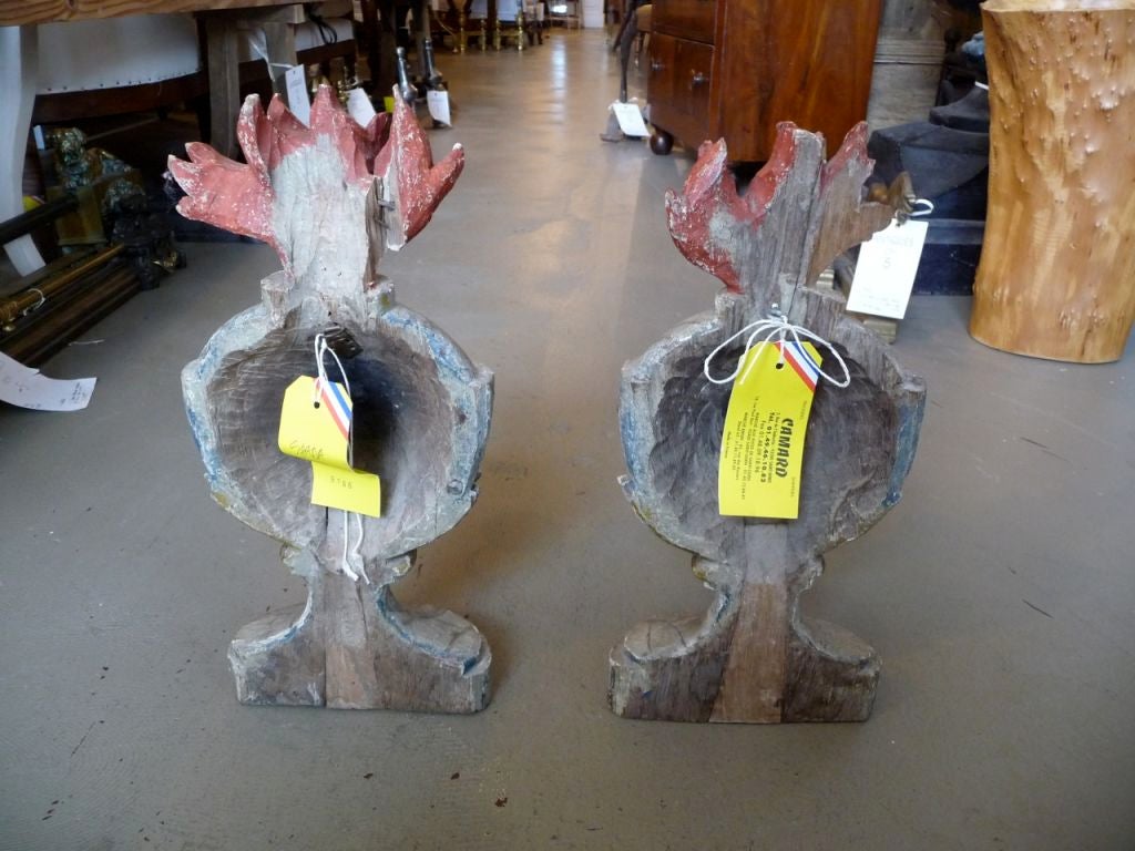 Pair of 19th Century Marbleized Two-Arm Wooden Candelabra For Sale 2