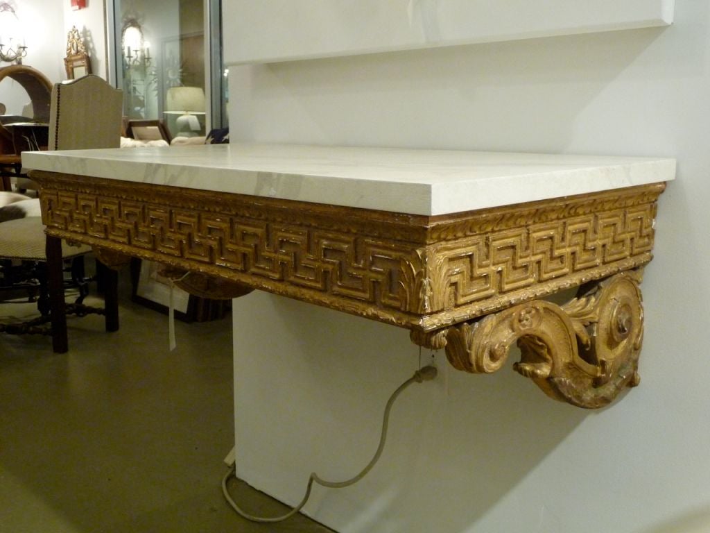 18th Century French Giltwood Wall Mount Console In Excellent Condition In Boston, MA