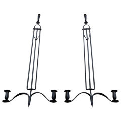 Pair of two arm hanging chandeliers/pendants