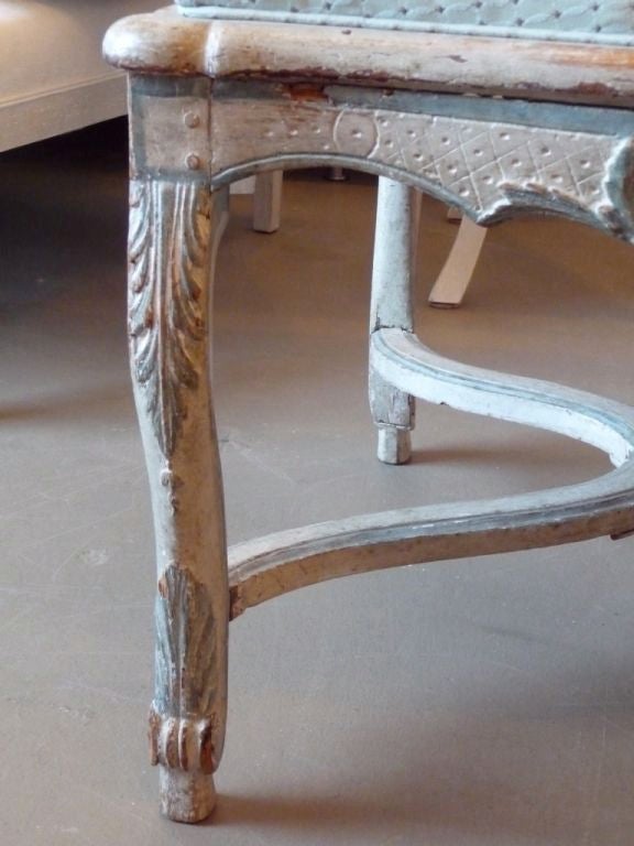 18th Century Painted Cane-Back Armchair For Sale 3