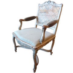 18th Century Painted Cane-Back Armchair 12