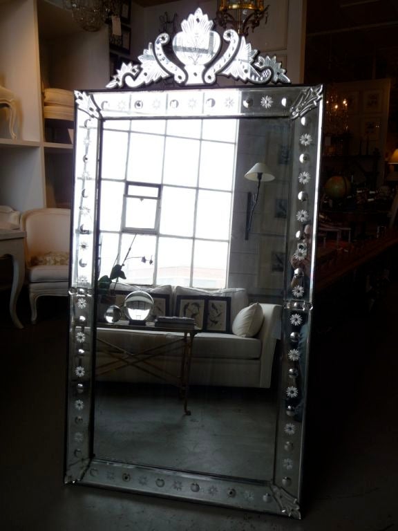 19th century Venetian mirror with crest.
Crest is removable.