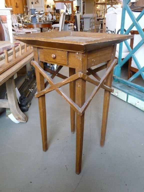 French 19th Century Faux Grain Primitive Work Table For Sale