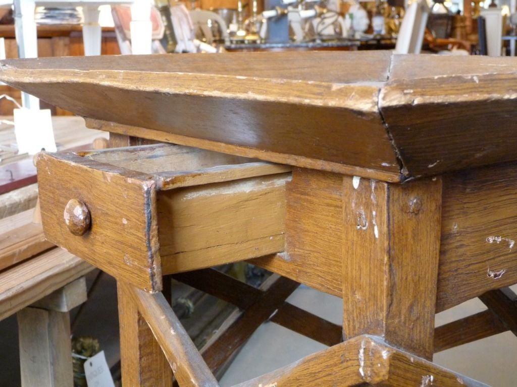 19th Century Faux Grain Primitive Work Table In Good Condition For Sale In Boston, MA