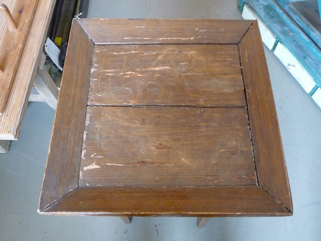 Wood 19th Century Faux Grain Primitive Work Table For Sale
