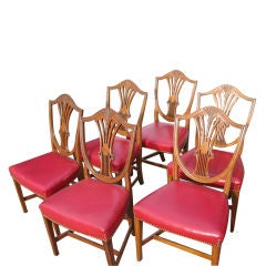 Antique Set Six George III Style Mahogany Dining Chairs