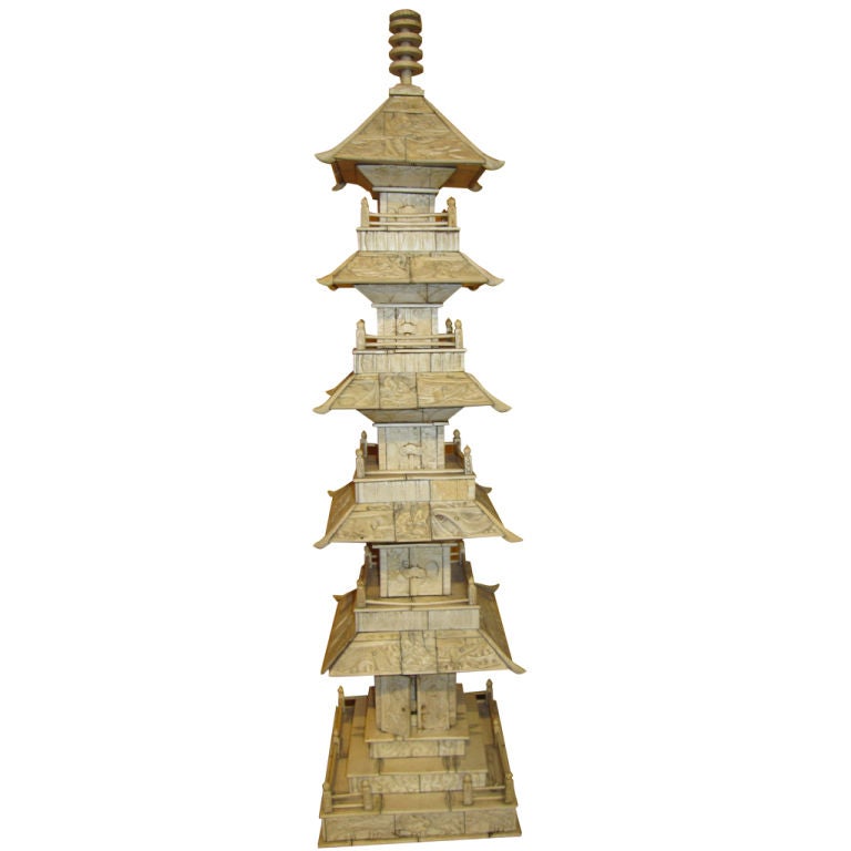 Japanese Bone and Ivory Pagoda