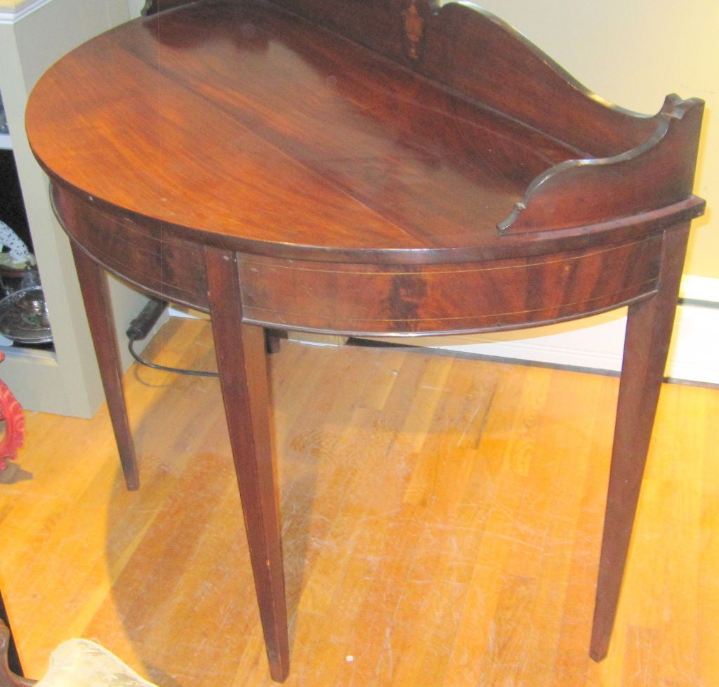 Federal Style Mahogany Demilune Console Table