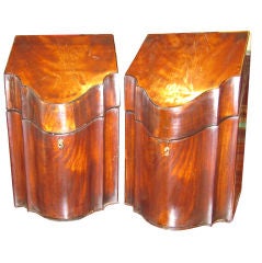 Pair of George III Mahogany Knife Boxes