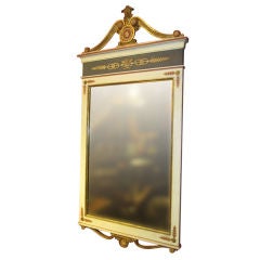 Neoclassical Style Painted and Parcel Gilt Mirror