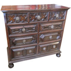 Large Jacobean Style Oak Chest of Drawers