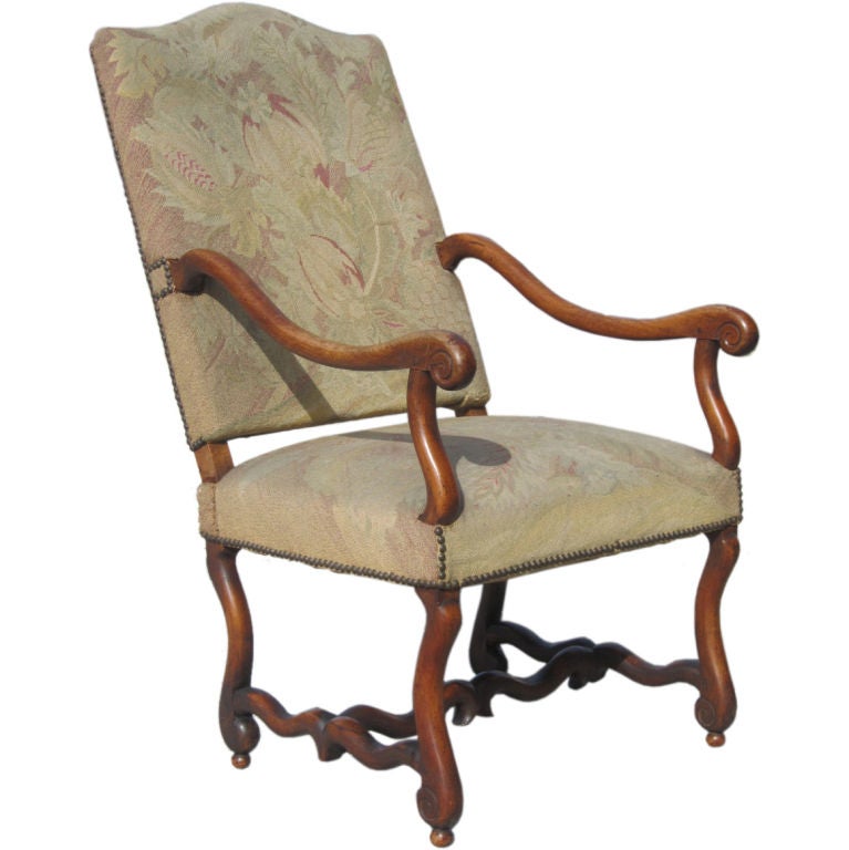 Louis XIII Walnut Fauteuil, c. 1680