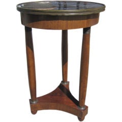Empire Style Marble Top Mahogany End Table