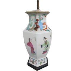 Chinese Hexagonal Baluster Form Lamp