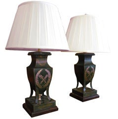 Pair of French Tole Lamps