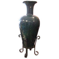 Italian Glazed Pottery Urn