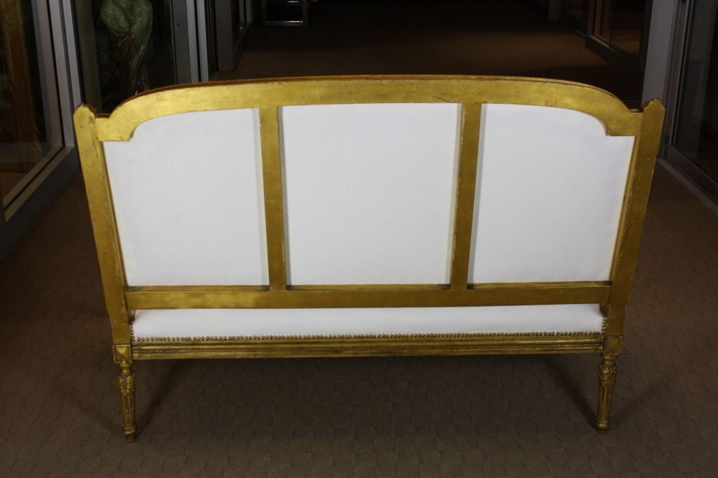 French Louis XVI Neoclassical Giltwood Canape 1