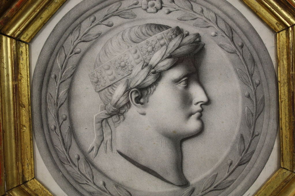 19th Century French Framed Lithograph of Napoleon after Canova