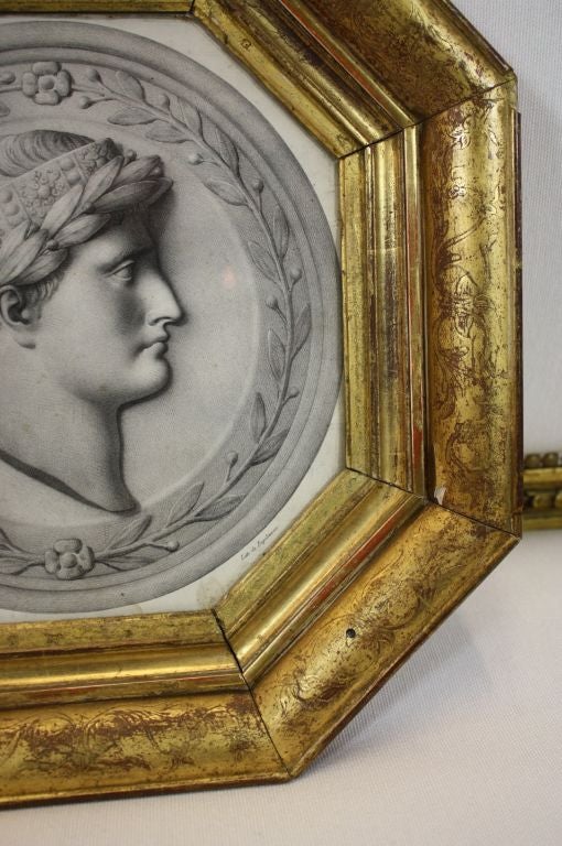 Giltwood French Framed Lithograph of Napoleon after Canova