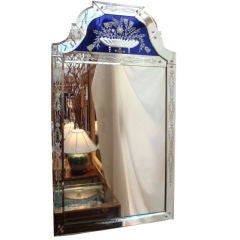 Venetian Glass Mirror with Cobalt Panel