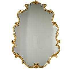 Metallic Leaf Scroll Mirror in the Manner of Grosfeld House