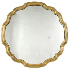 Serpentine Circular Brass  Mirror
