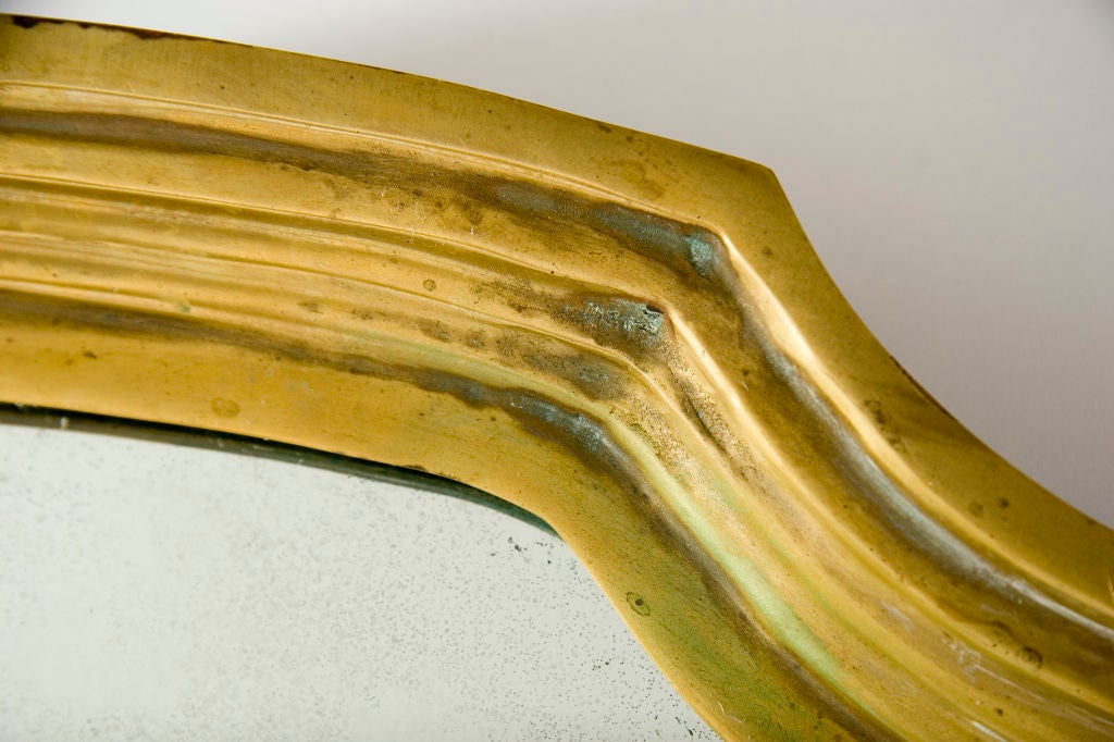 American Serpentine Circular Brass  Mirror